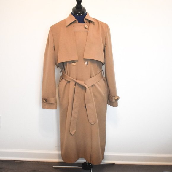Genuine People Jackets & Blazers - Genuine People Cotton Trench Coat Small Beige/Tan